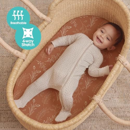 Stretch Fitted Bassinet Sheet Set BROLEX 2 Pack Cradle Sheets - Image 4