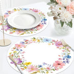 50PCS Floral Placemats Vibrant Watercolor Wildflower Disposable Paper Placemats - Image 5