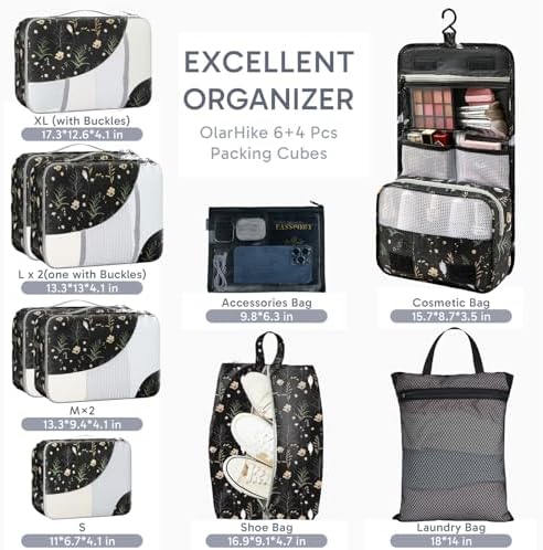 OlarHike Packing Cubes for Travel, Gifts for Women Mom, Anti-Tearing Suitcase - Image 2