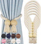 6 Pack Magnetic Curtain Tiebacks Cotton Hand Woven Tie Back Decorative Rope by CurtianTiebacks