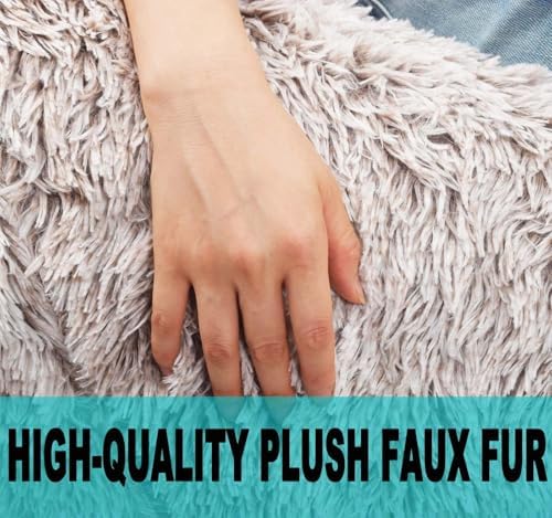 Fluffy Stuffed Animal Storage Bean Bag Chair Cover, Faux Fur Comfy Bean Bag - Image 6