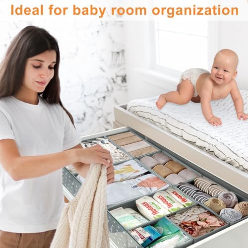 12 Pack Baby Clothes Organizer for Nursery Drawer - Image 2