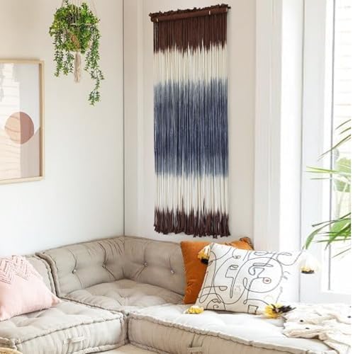 Macrame Wall Hanging Dip-Dye Wall Decor 15''W*39''L Boho Handmade Fiber Wall - Image 3
