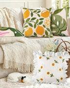 Embroidered Throw Pillow Cover, 18x18 Inch, Ruffle Daisy - Image 6