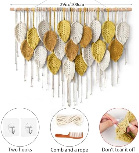 Large Macrame Wall Hanging Boho Woven Tapestry Bohemian Farmhouse Wall Art - Image 2