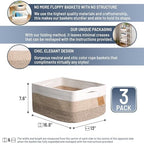 NaturalCozy Storage Baskets 16.8”x13”x7.6” Cotton Rope Woven Baskets - Image 2