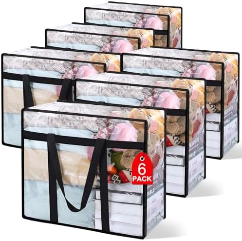 6Pack Clear Blanket Storage Bags Comforter Clothes Storage Moving Bag by Besslly