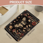 Black Poppy Moth Bathroom Rugs, Mushroom Moon Bath Mats - Image 2