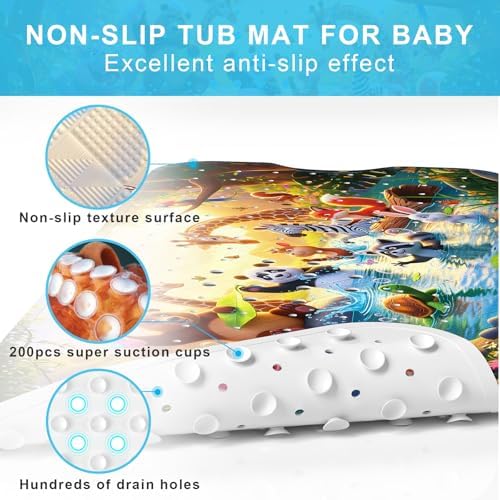Bath Mat for Tub Non Slip Kids Bathtub Mat 40x16 Baby Bath Mat - Image 3