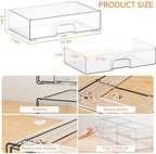 Yieach 12.1''W Clear Stackable Storage Drawers, Makeup Organizers, Plastic - Image 3