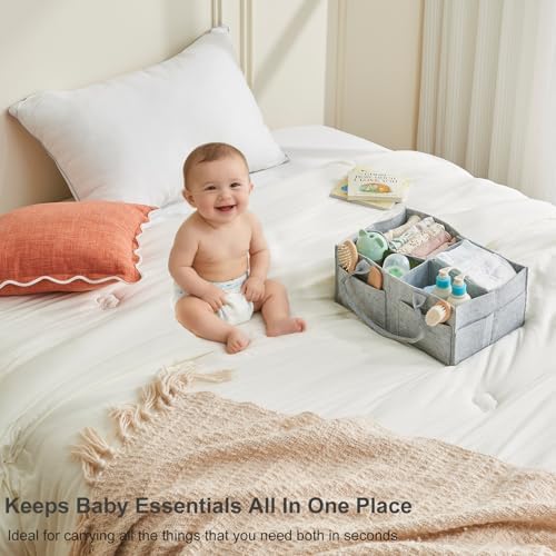 Upgraded Baby Diaper Caddy Organizer, Portable Nursery Storage Bin - Image 5