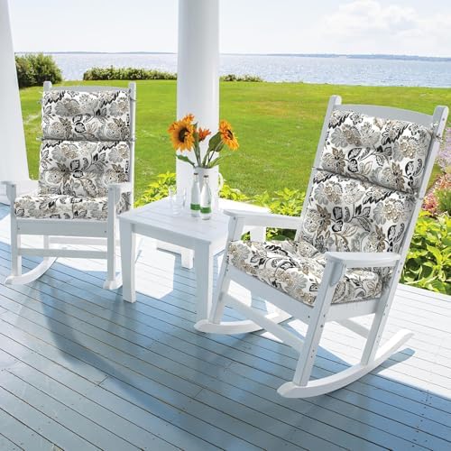 DYTXIII Outdoor High Back Chair Cushions Set of 2, Water Repellent Tufted - Image 2