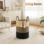 Artfeel Laundry Basket, Woven Cotton Rope Laundry Hamper, 40L - Image 5