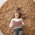 OLANLY Khaki Round Rugs for Bedroom by OLANLY