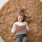 OLANLY Khaki Round Rugs for Bedroom by OLANLY
