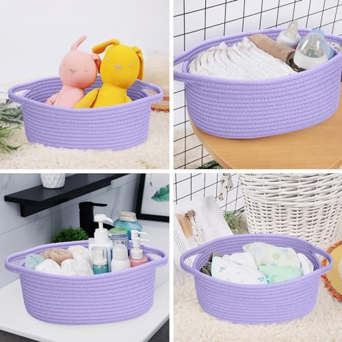 ABenkle Small Basket with Handles, Boho Decorative Rope Woven Dog Cat Toy - Image 6