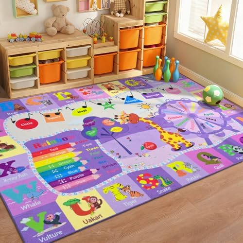 BENRON 5x7 Playroom Rug for Kids Washable, PlayMat by BBENRON