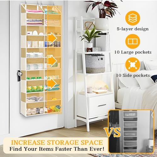 Ofiray-home Over the Door Organizer 5 Tiers, Extra Large Behind Door Storage of - Image 2