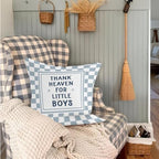 Blue Thank Heaven for Little Boys Pillow Covers 18x18 Boy Nursery Decor - Image 6