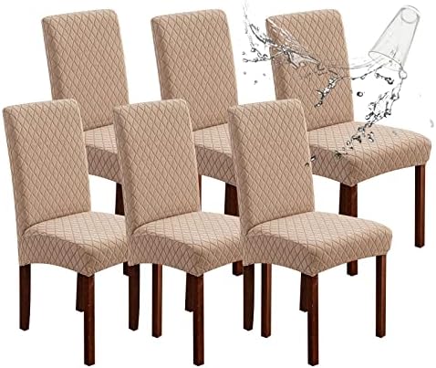 Waterproof Dining Room Chair Covers Set of 6 Slipcovers by Genina