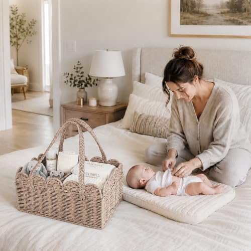 Diaper Caddy Organizer, Paper Rope Storage Baskets Nursery Bin - Image 4