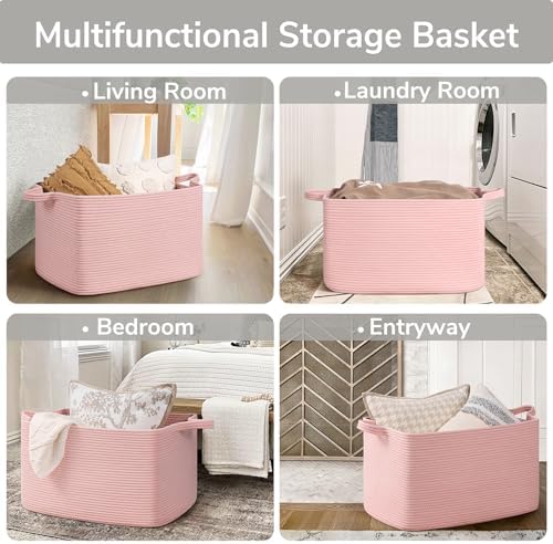Goodpick Large Woven Rope Blanket Basket - Image 4