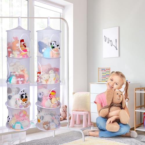 Basumee Hanging Stuffed Animals Storage, 2 Pack Mesh Plush Storage - Image 2