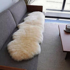 Genuine Real NZ Sheepskin Area Rug Fluffy Lambskin Fur Cream 2' x 6'3"ft - Image 5