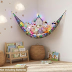 Stuffed Animals Hammock with LED Light Toy Net Room Decor Corner Storage - Image 5