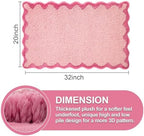 ORTIGIA Cute Pink Scalloped Bath Mat, Fun Plush Microfiber Scallop Bathroom - Image 2
