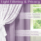ASPMIZ Purple Kitchen Curtains 36 Inch Double Layer Kitchen Window Curtains - Image 2