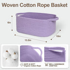 Cute Purple Gift Basket, Woven Baskets - Image 2