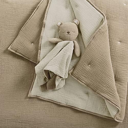 Levtex Baby - Cloud Muslin Crib Bed Set - Baby Nursery Set - Cacao and Beige - Image 4