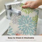 Artoid Mode Floral Vinyl Plastic Placemats Set of 6, 12x18 Inch Washable - Image 4