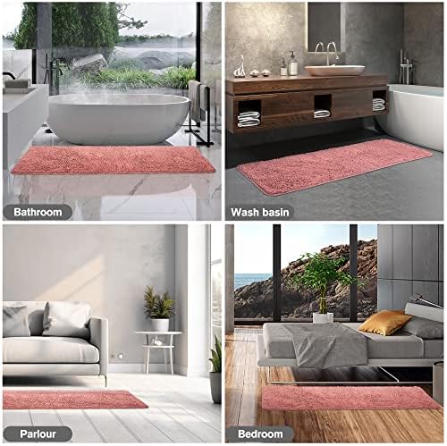 Yeaban Chenille Rose Dawn Bathroom Runner Rug 24"x60" - Image 6