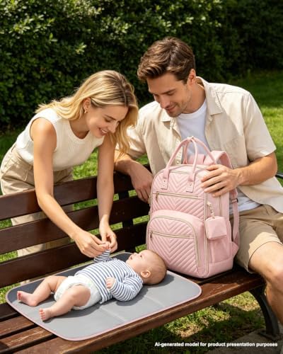 Pritent Diaper Bag Backpack, Baby Bag Backpack Baby Essentials - Image 6