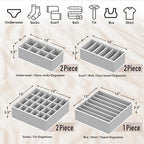 Simple Houseware Closet Underwear Organizer Drawer Divider Assorted 7 pcs - Image 2