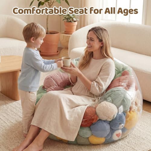 NTYNTY Clear Stuffed Animal Storage Bean Bag Chair - Image 4