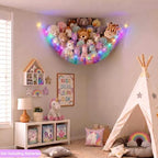 Stuffed Animals Hammock with LED Light Toy Net Room Decor Corner Storage - Image 4