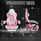 Gaming Chair with Footrest, High Back Gaming Chairs PVC Leather Ergonomic Gamer - Image 3