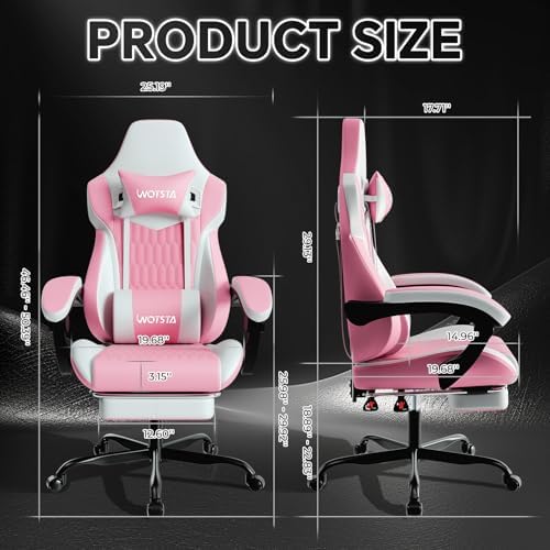 Gaming Chair with Footrest, High Back Gaming Chairs PVC Leather Ergonomic Gamer - Image 3