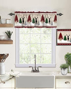 Farmhouse Christmas Kitchen Curtains Valances - Image 2