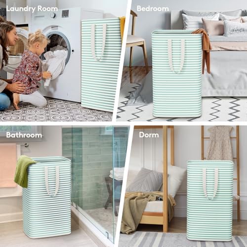 Lifewit 80L Large Laundry Baskets, 2 Pack, Reinforced Handles, Sage Green - Image 6