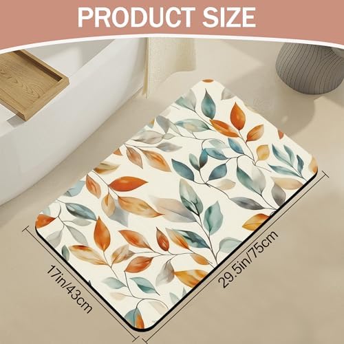 Autumn Leaves Bath Mat, Fall Colorful Diatomaceous Earth Bath Mat, Rubber - Image 2