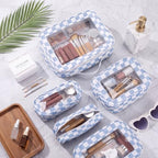 Thinkday 5 Pcs Diaper Bag Organizer Pouch Set Clear Makeup Bag, Sky Blue - Image 4