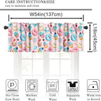 Sweet Food Valances Curtain Cupcakes Donuts Blue Butterfly Pattern Window - Image 2