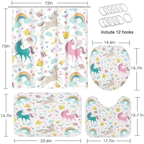 Britimes Bathroom Sets with Shower Curtain and Rugs - Image 2