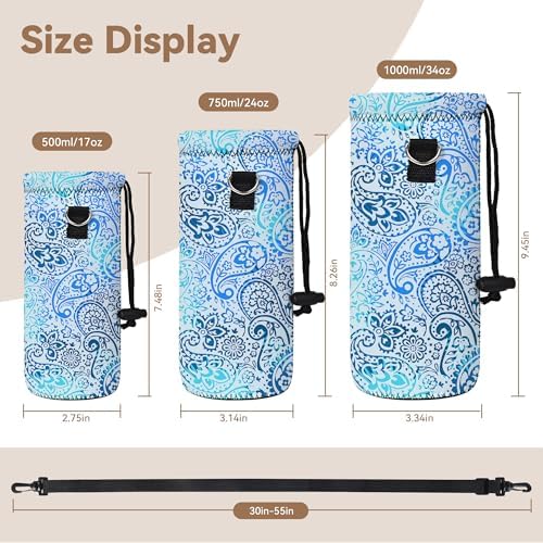 AUPET Water Bottle Bag Carrier, 24oz/32oz Insulated Neoprene bottle Sling - Image 2