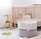 OrganiHaus Round Toy Basket & Blanket Basket, Cotton Rope 20x13" - Image 6