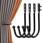 4PCS Curtain Holdbacks, 3.9'' Screw-in Curtain Tiebacks Wall Mounted Hooks by Unknown